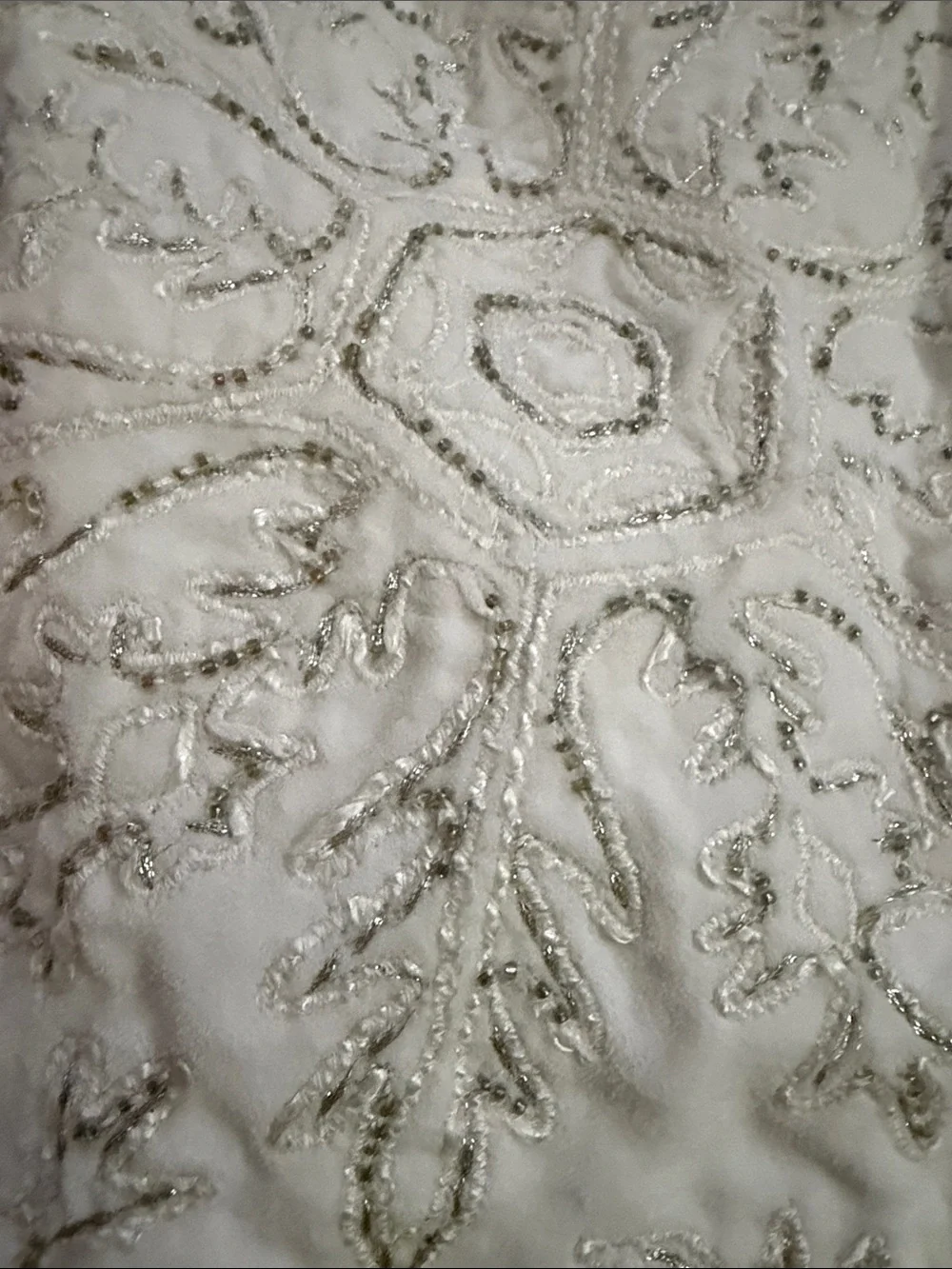 Pottery Barn Cream Velvet Holiday Stocking with Loop
